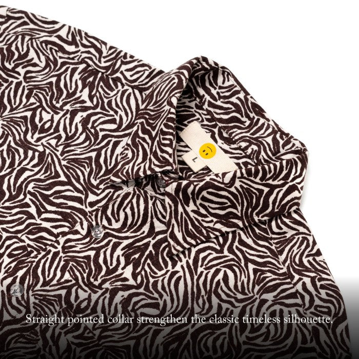 NAKANO SHIRT PATTERN BROWN WHITE TNOI