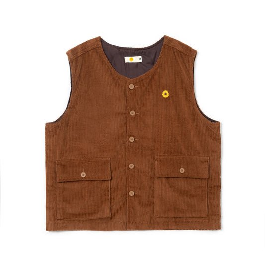 DEMUSAN VEST CORDUROY BROWN TNOI