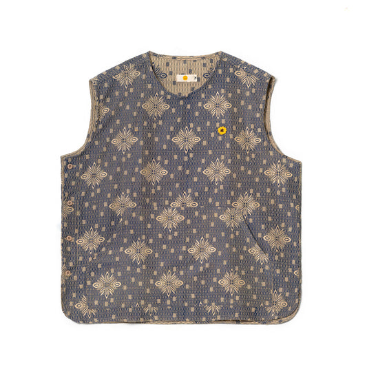 DORU VEST ANTIQUE BLUE CREAM TNOI