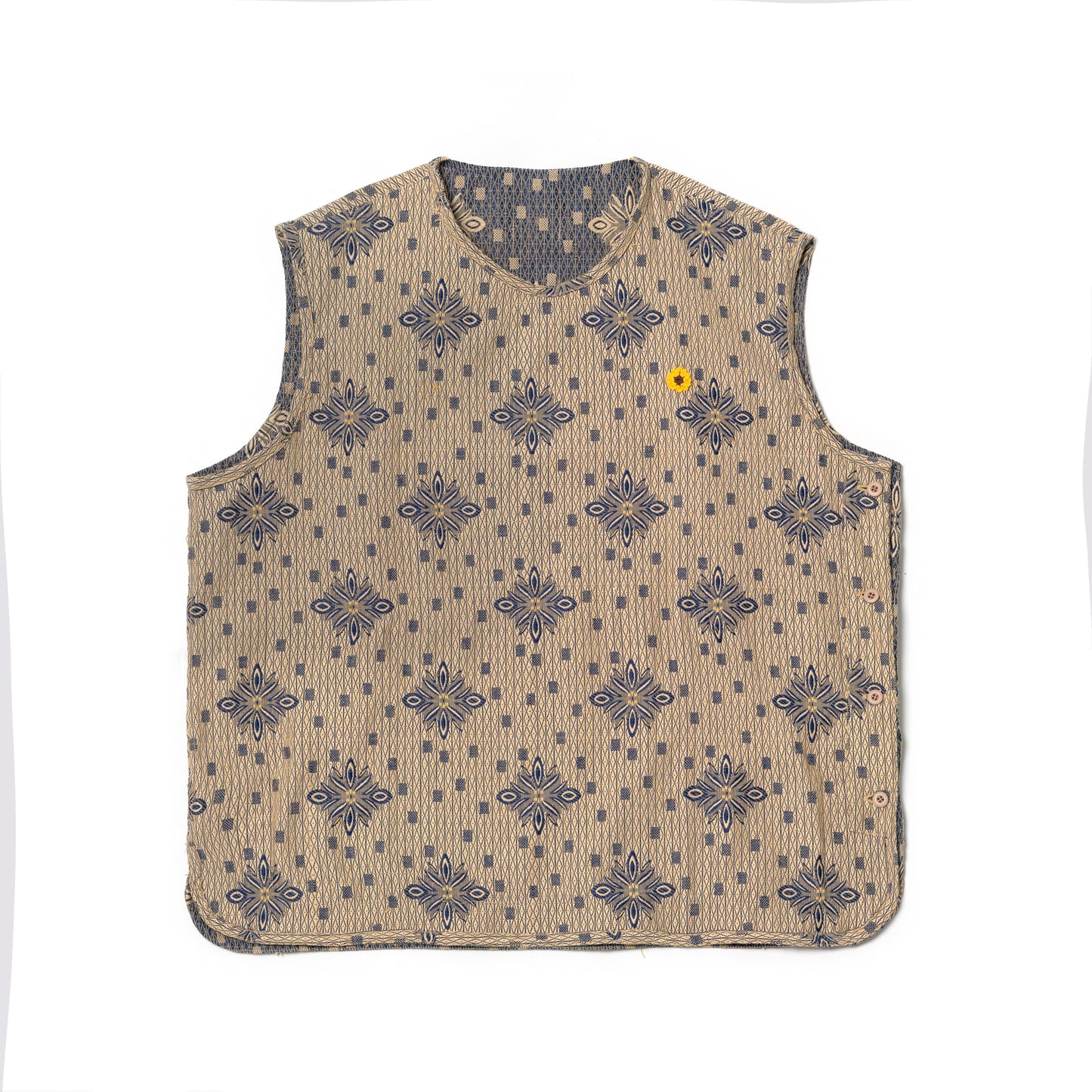 DORU VEST ANTIQUE BLUE CREAM TNOI