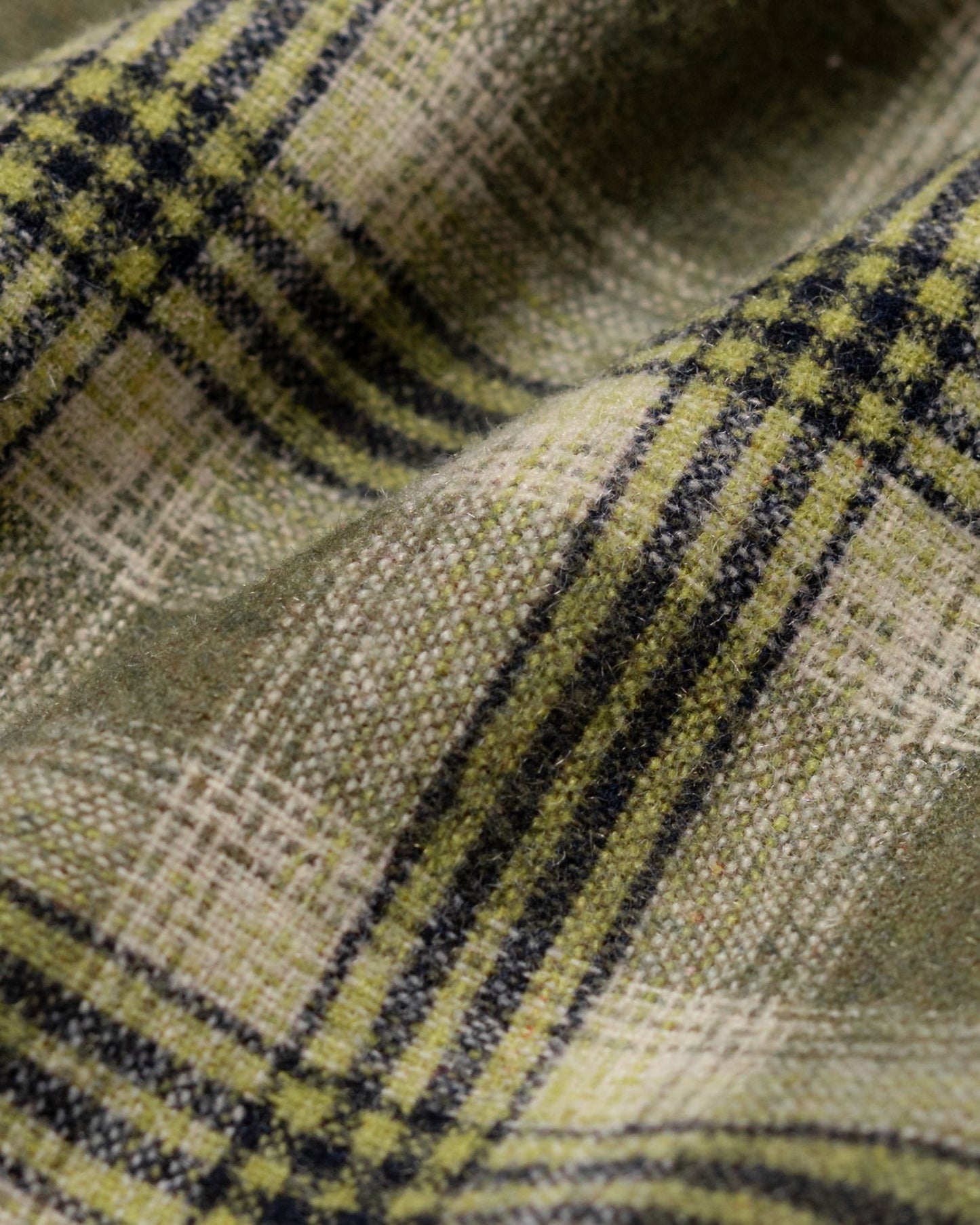 FOSHO VEST SEMI WOOL CHECKERED GREEN