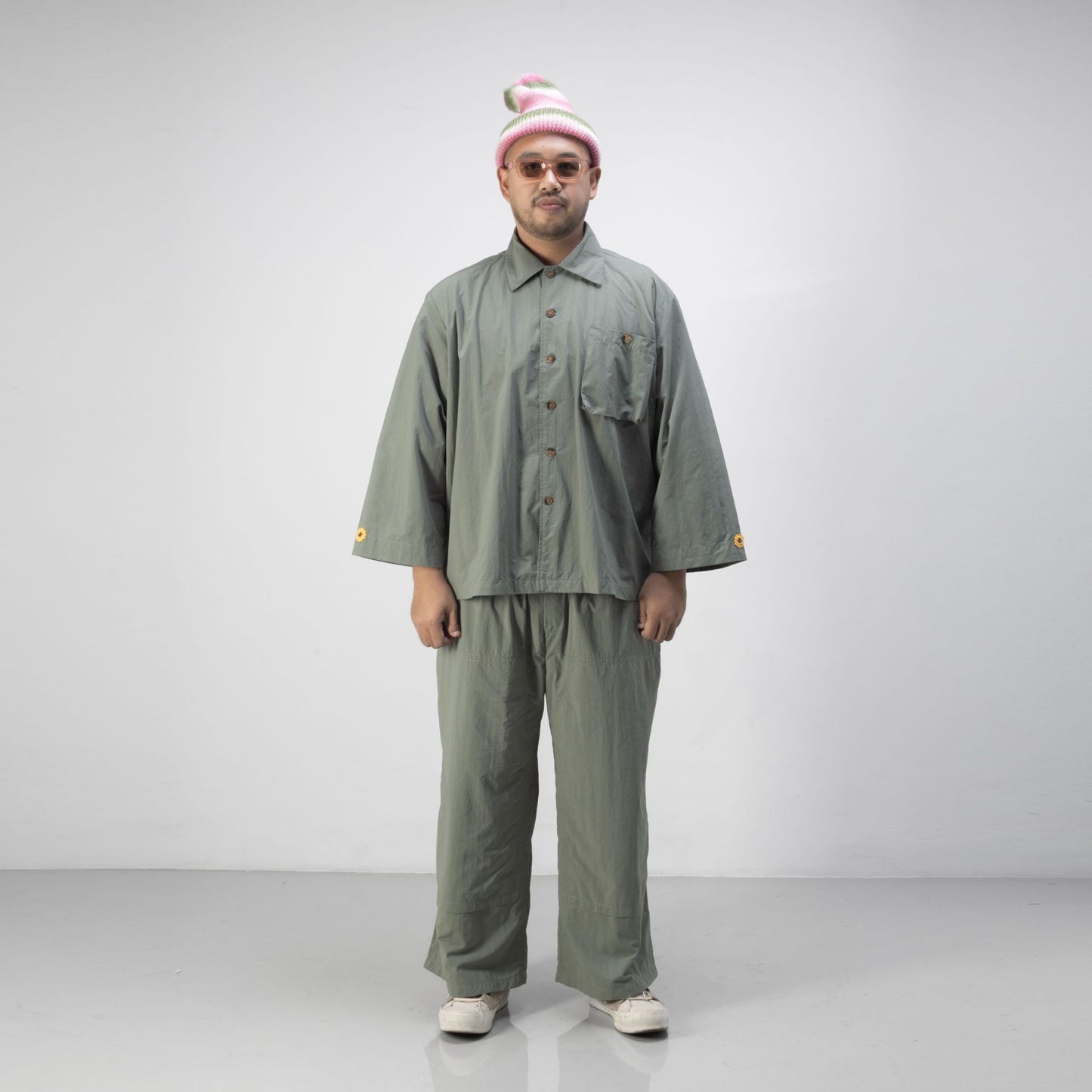 GEBA PANTS GRAY GREEN 