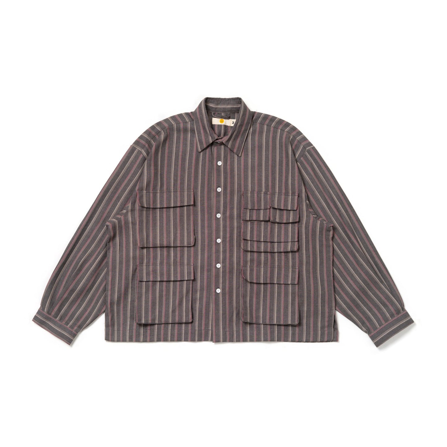 LEPA SHIRT L/S SEMI WOOL STRIPES GRAY