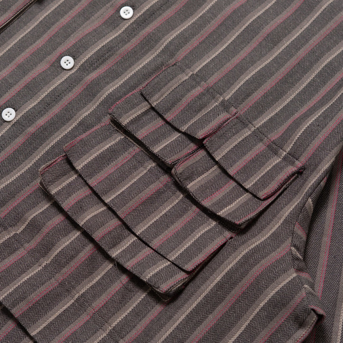 LEPA SHIRT L/S SEMI WOOL STRIPES GRAY