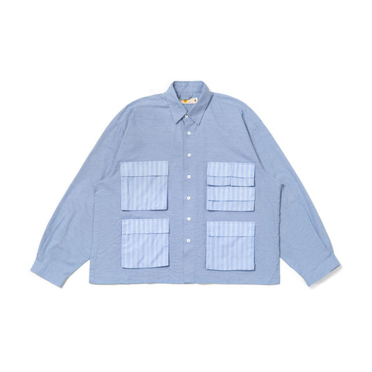 LEPA SHIRT L/S HAIRLINE STRIPES BLUE