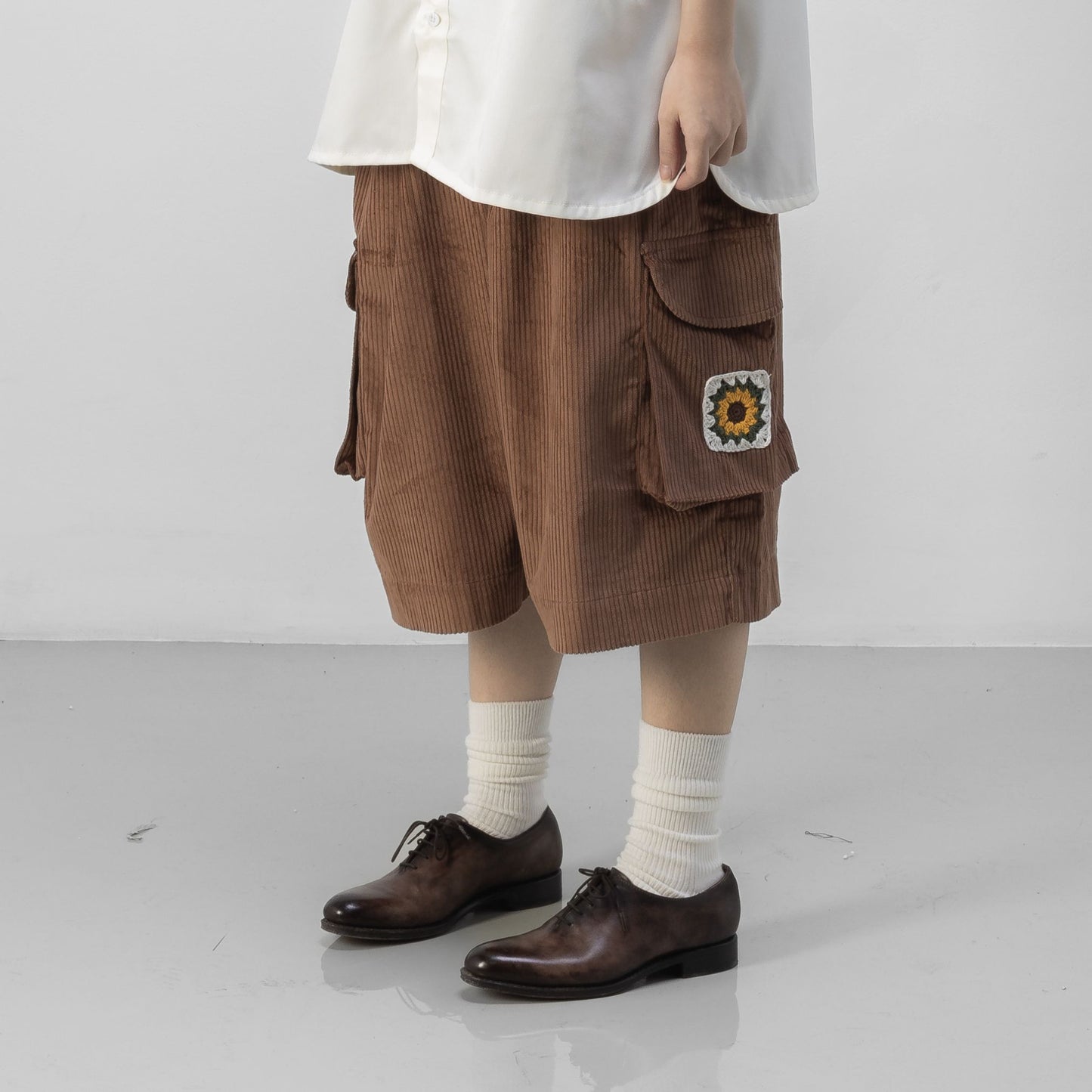 CARGO SHORTS CORDUROY LIGHT BROWN