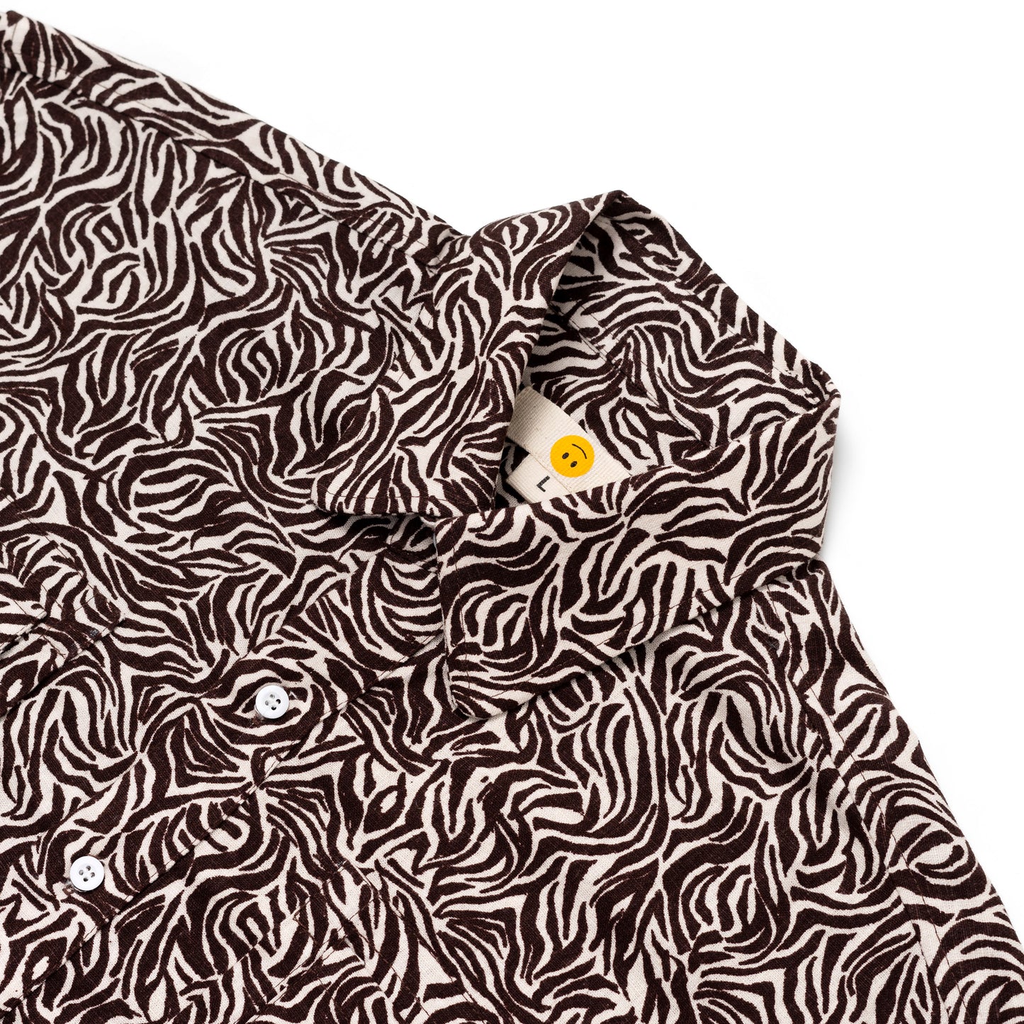 NOMIZU SHIRT PATTERN BROWN WHITE TNOI
