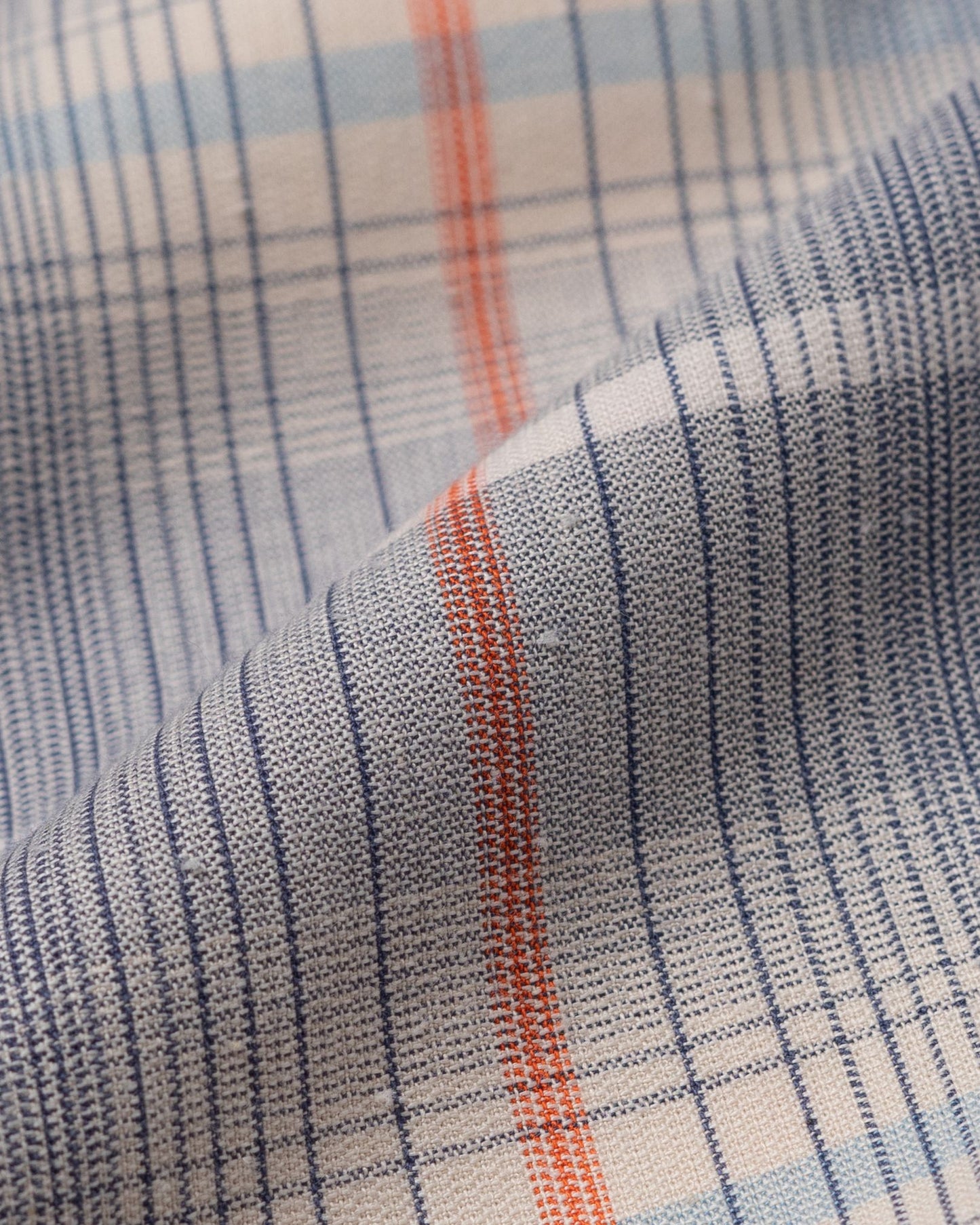 NOMIZU SHIRT PATTERN CREAM BLUE