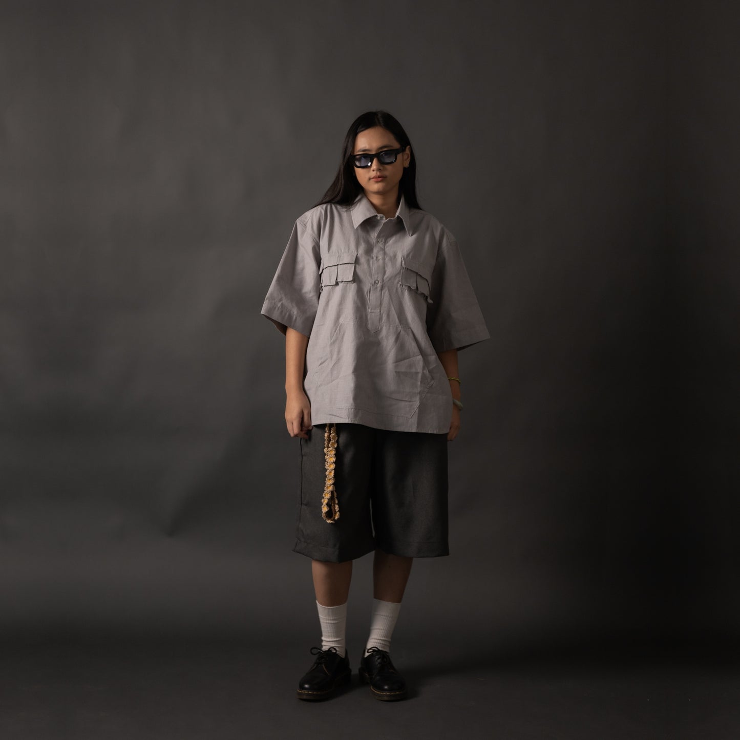 KANGAROO SHIRT STRIPES GRAY TNOI