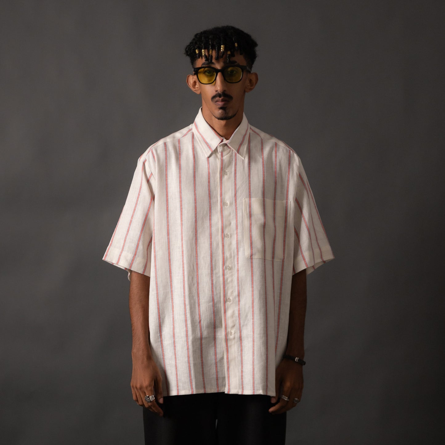 NAKANO SHIRT LINEN STRIPES TNOI