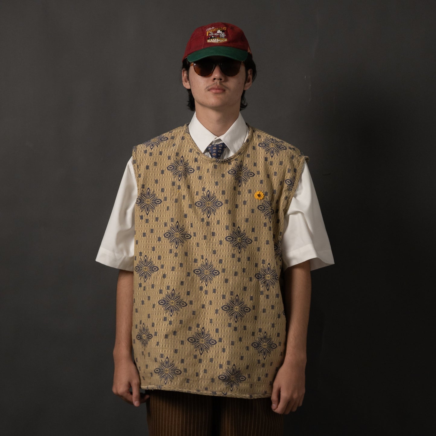 DORU VEST ANTIQUE BLUE CREAM TNOI