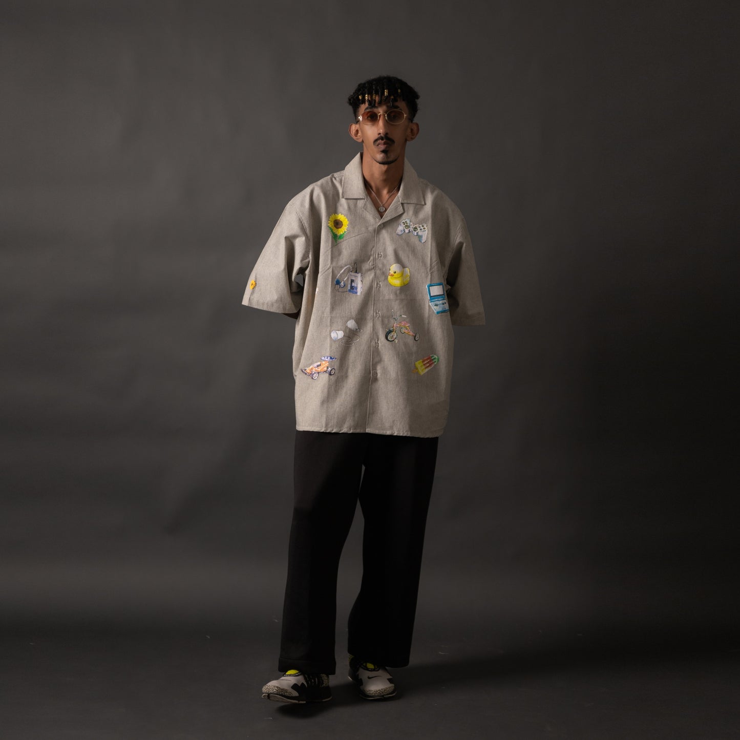 SHINKOIWA SHIRT STRIPES BLACK WHITE TNOI