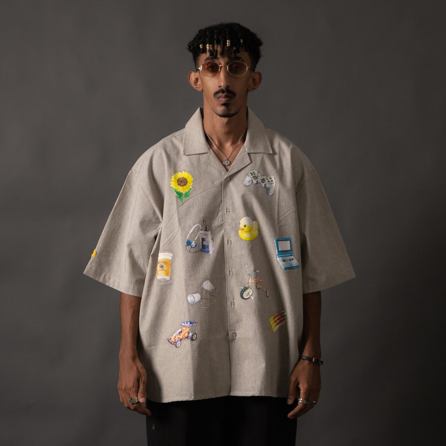 SHINKOIWA SHIRT STRIPES BLACK WHITE TNOI