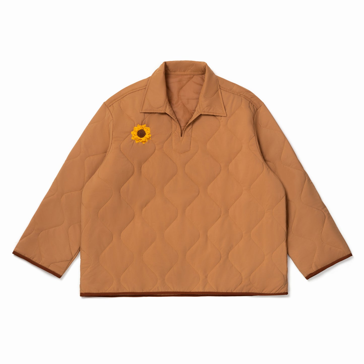 LIGHT BROWN QUILT PULLOVER