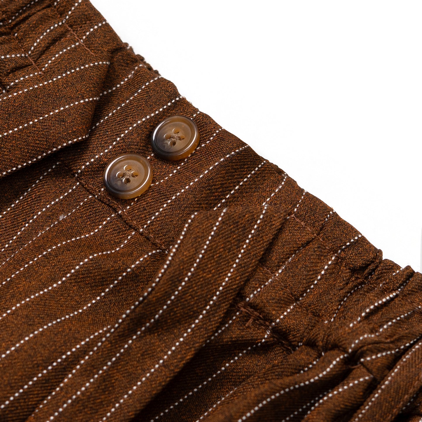 TORORU SHORTS SEMI WOOL STRIPES BROWN TNOI