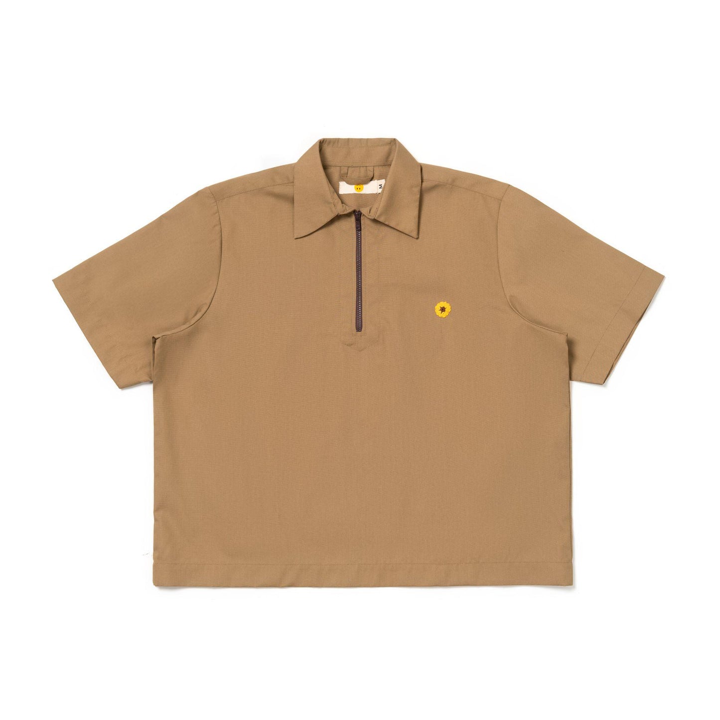 LEJA QUARTER ZIP SHIRT CANVAS LIGHT BROWN