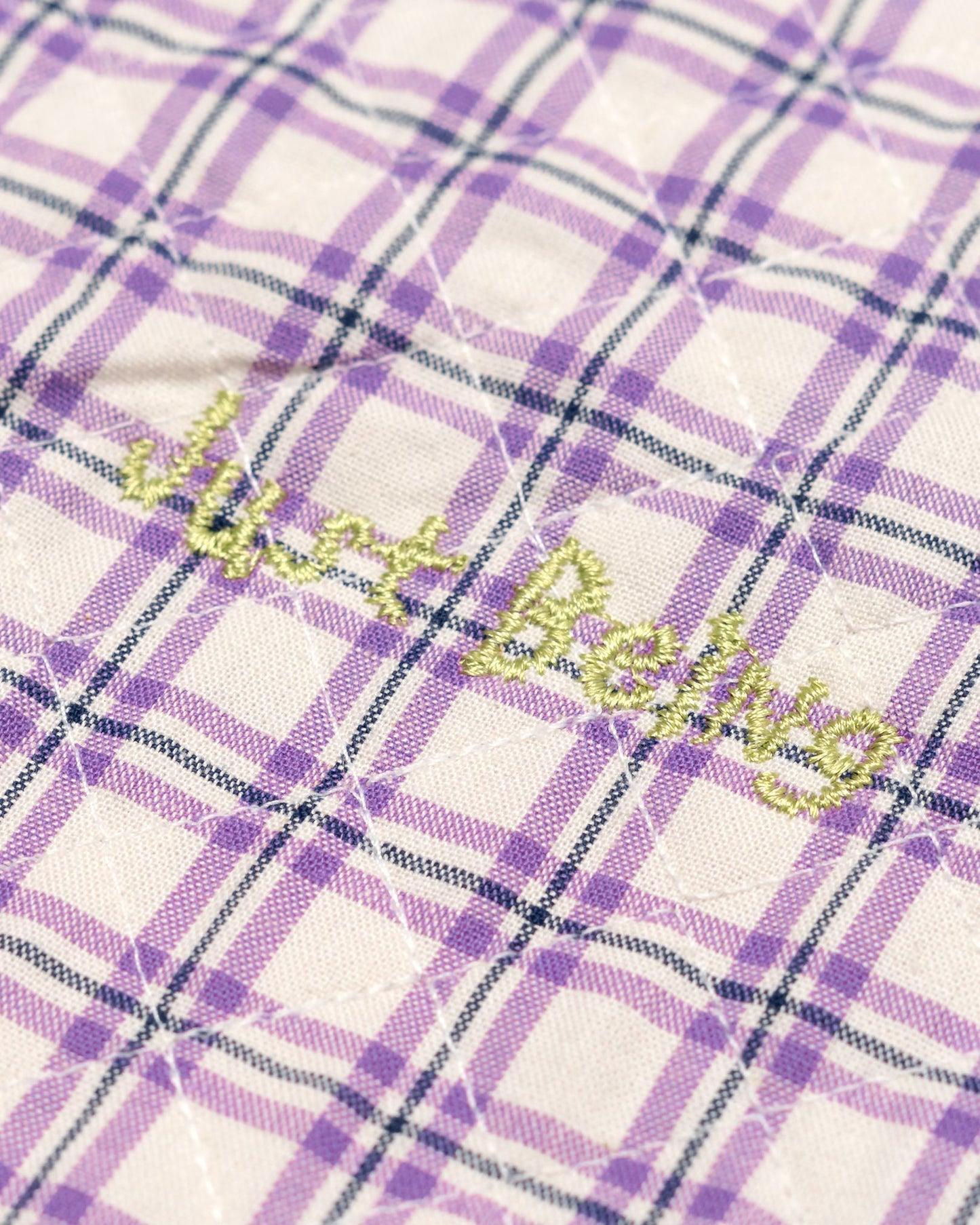BURU VEST QUILT PLAID PURPLE/ WHITE
