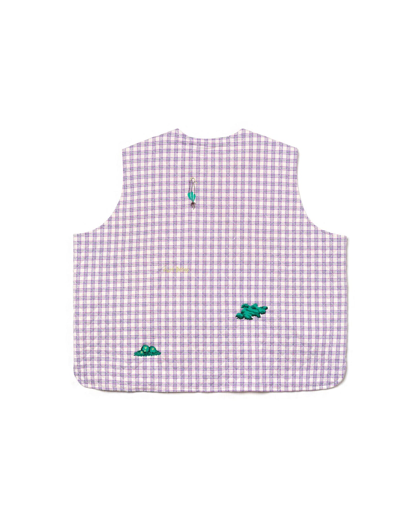 BURU VEST QUILT PLAID PURPLE/ WHITE