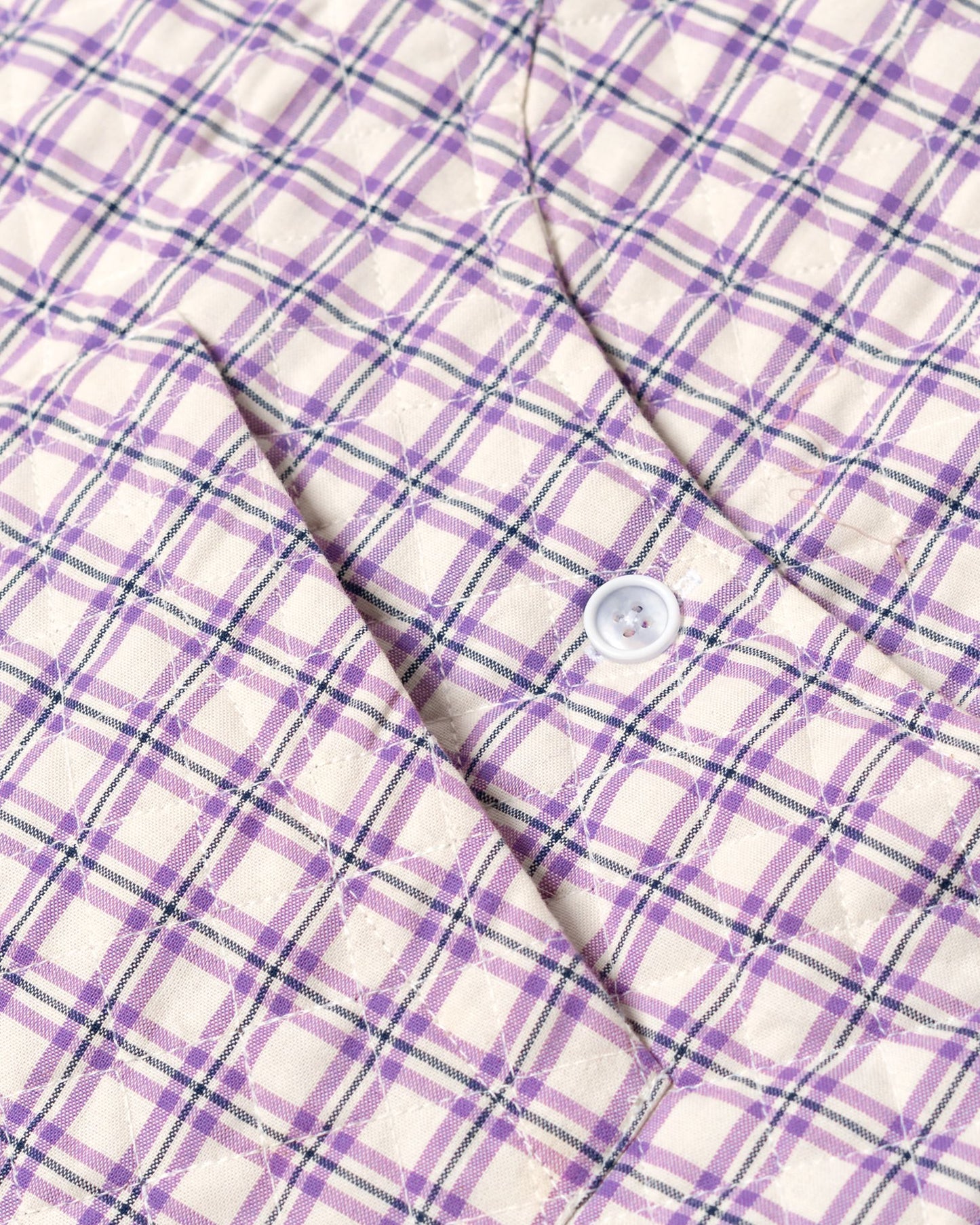 BURU VEST QUILT PLAID PURPLE/ WHITE
