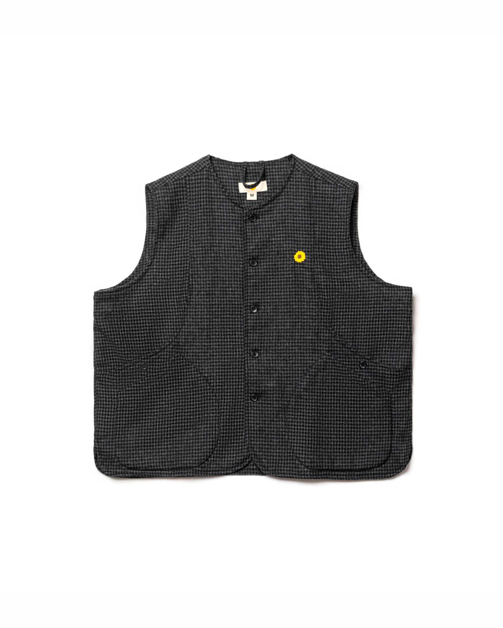 BURU VEST SEMI WOOL PATTERN GRAY – OAT