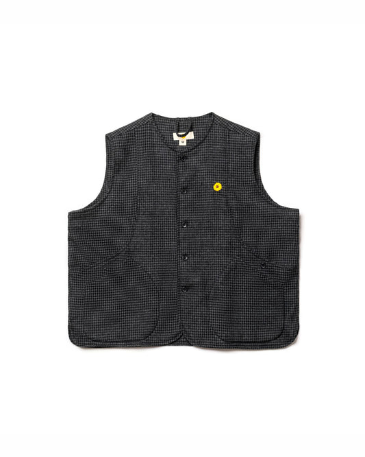 BURU VEST SEMI WOOL PATTERN GRAY