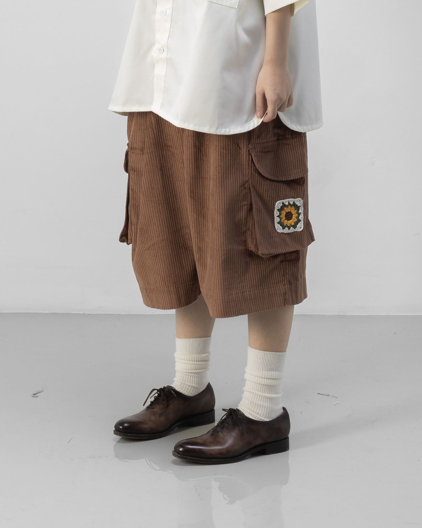 CARGO SHORTS CORDUROY LIGHT BROWN