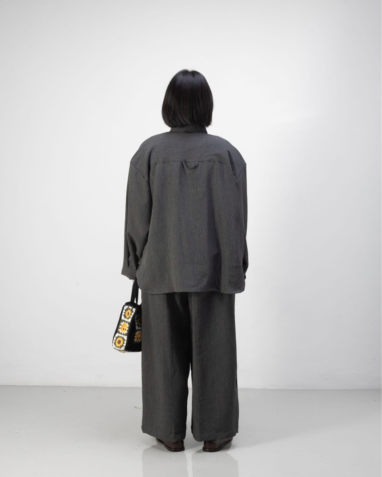 DAITA BARREL PANTS SEMI WOOL GRAY