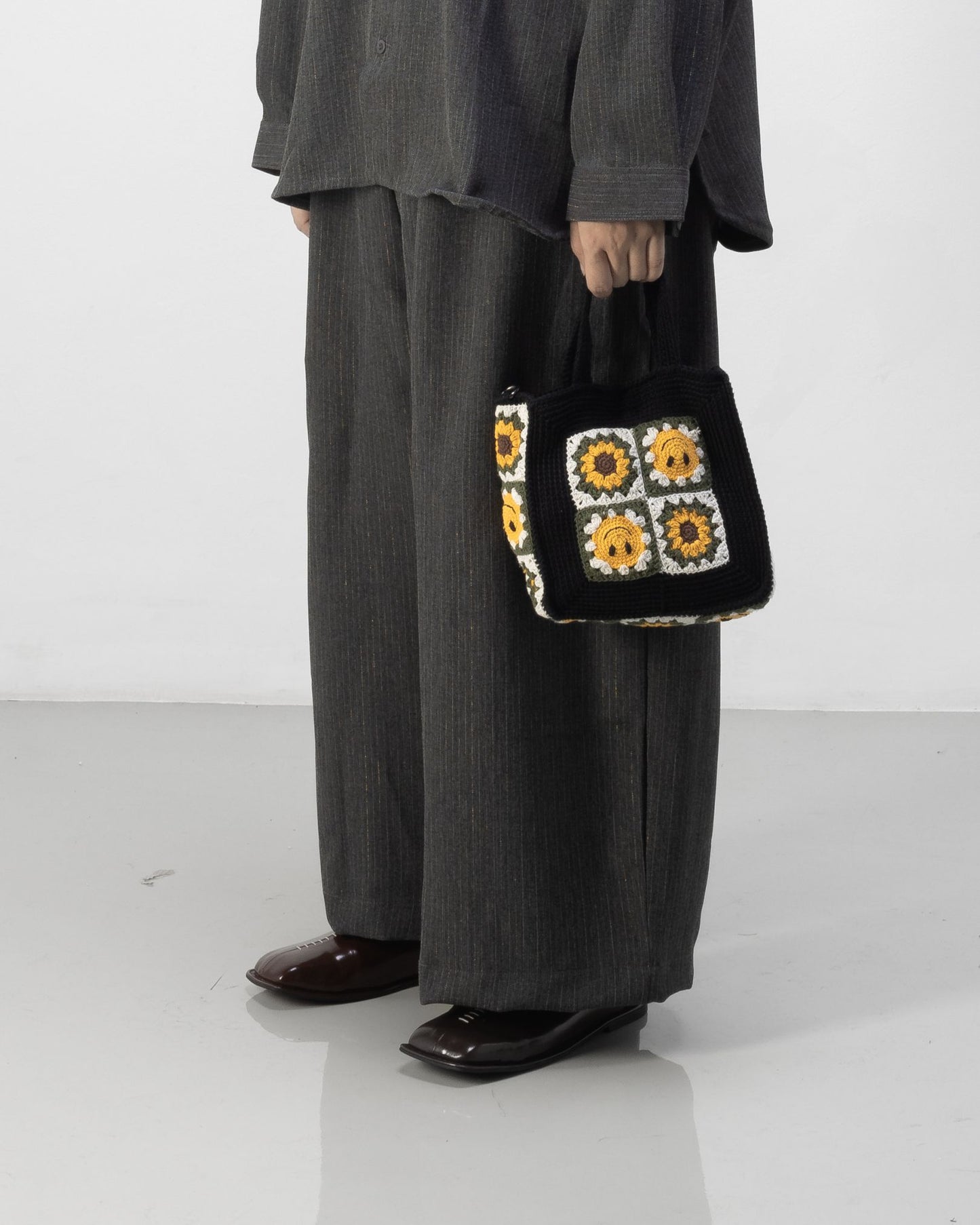 DAITA BARREL PANTS SEMI WOOL GRAY