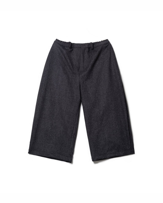 DAITA BARREL PANTS SEMI WOOL PATTERN GRAY