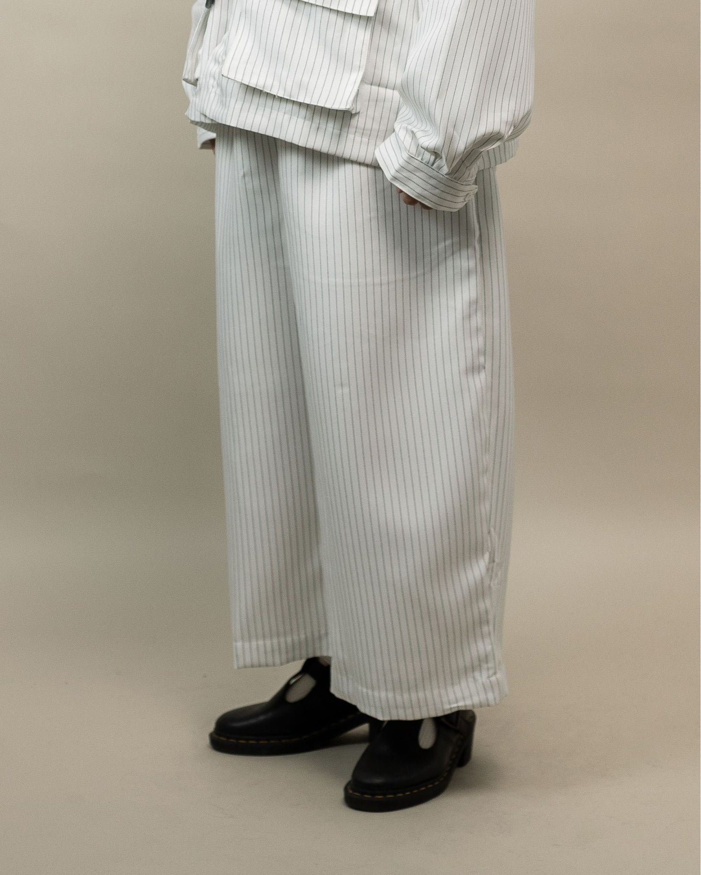 DAITA BARREL PANTS SEMI WOOL WHITE