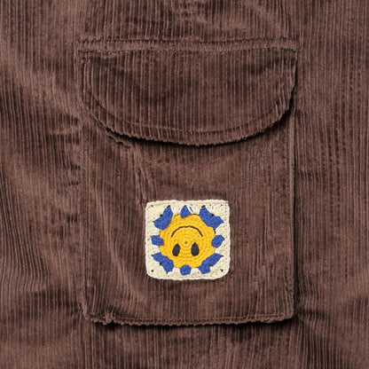 CARGO SHORTS CORDUROY DARK BROWN