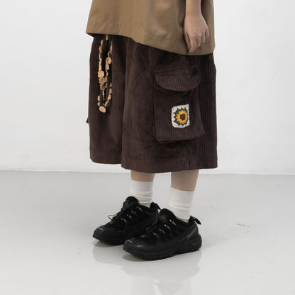 CARGO SHORTS CORDUROY DARK BROWN