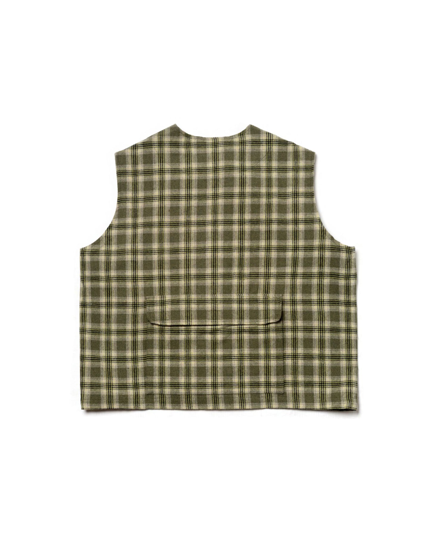 DEMUSAN VEST SEMI WOOL CHECKERED GREEN
