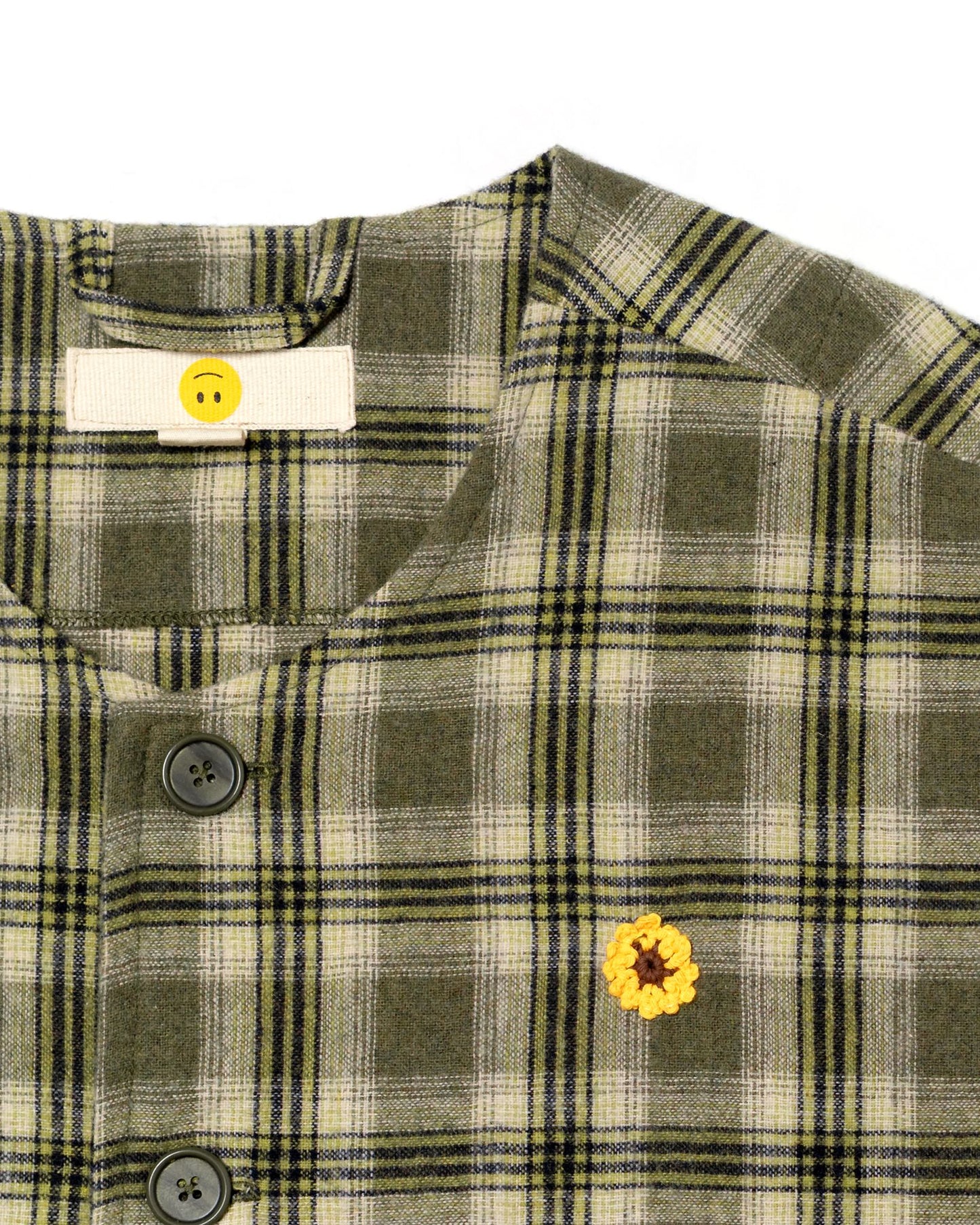 DEMUSAN VEST SEMI WOOL CHECKERED GREEN