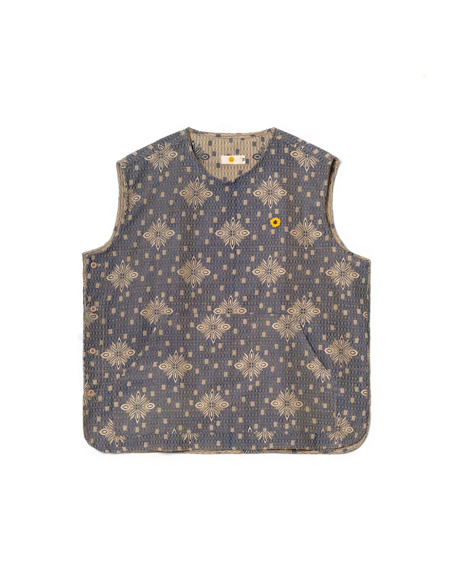 DORU VEST ANTIQUE BLUE CREAM TNOI