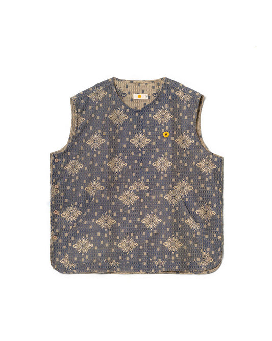 DORU VEST ANTIQUE BLUE CREAM TNOI