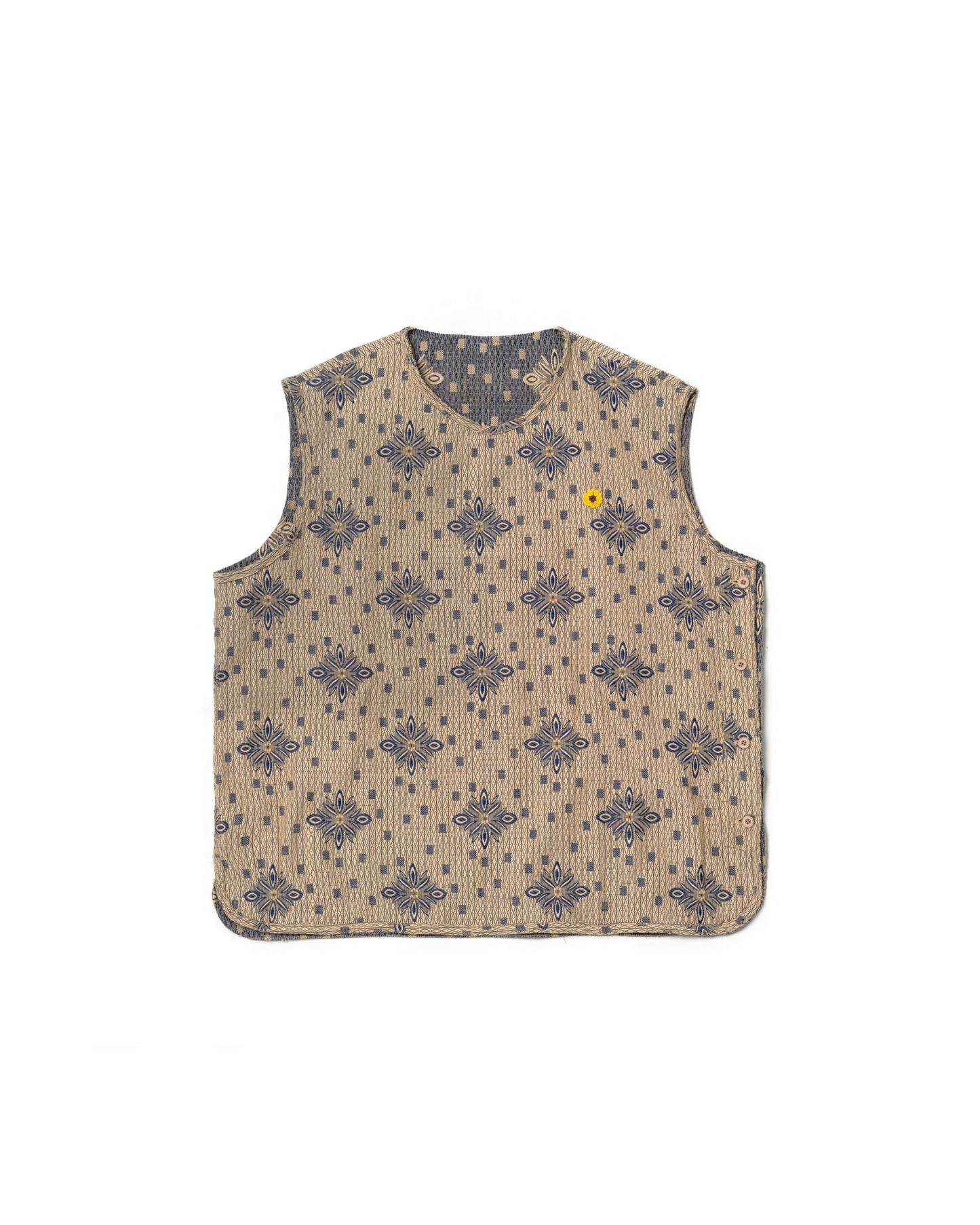 DORU VEST ANTIQUE BLUE CREAM TNOI