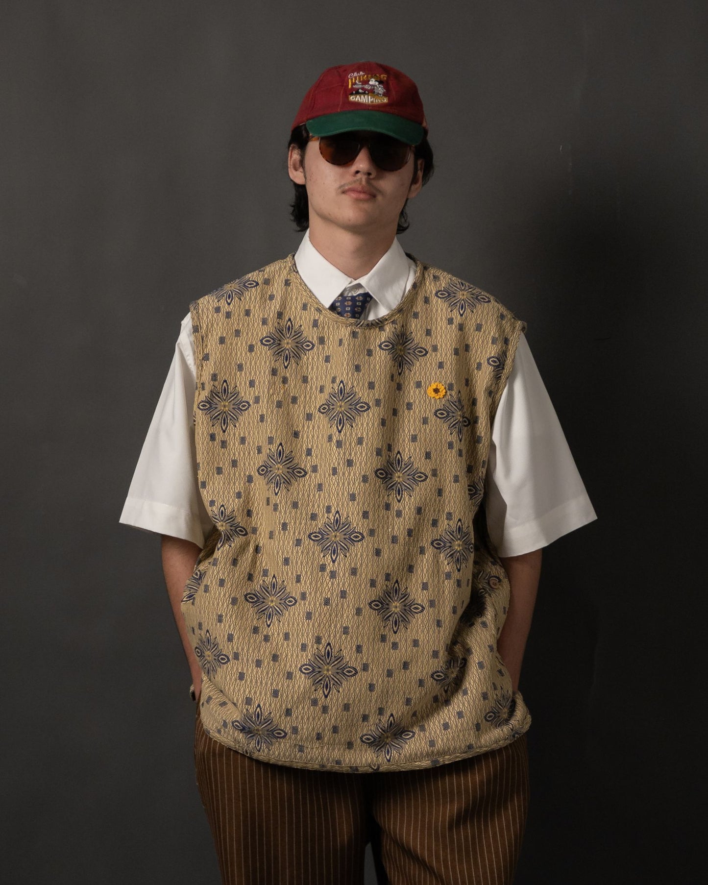 DORU VEST ANTIQUE BLUE CREAM TNOI