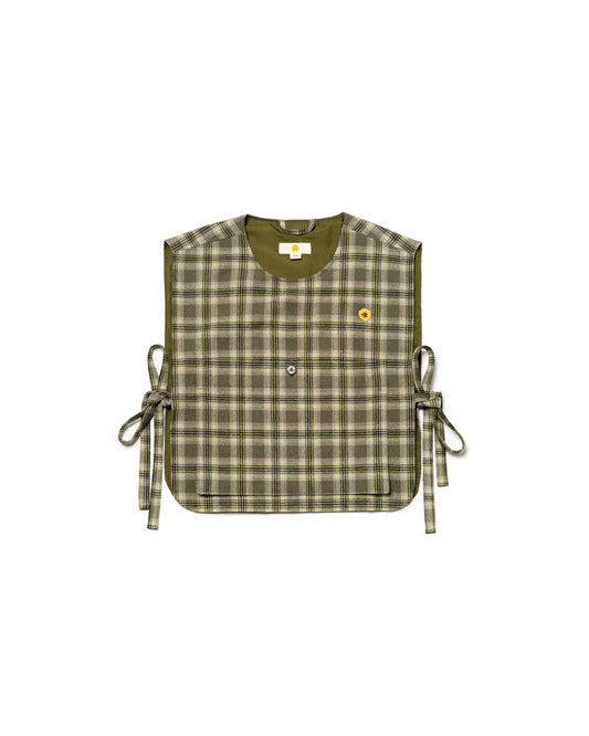 FOSHO VEST SEMI WOOL CHECKERED GREEN