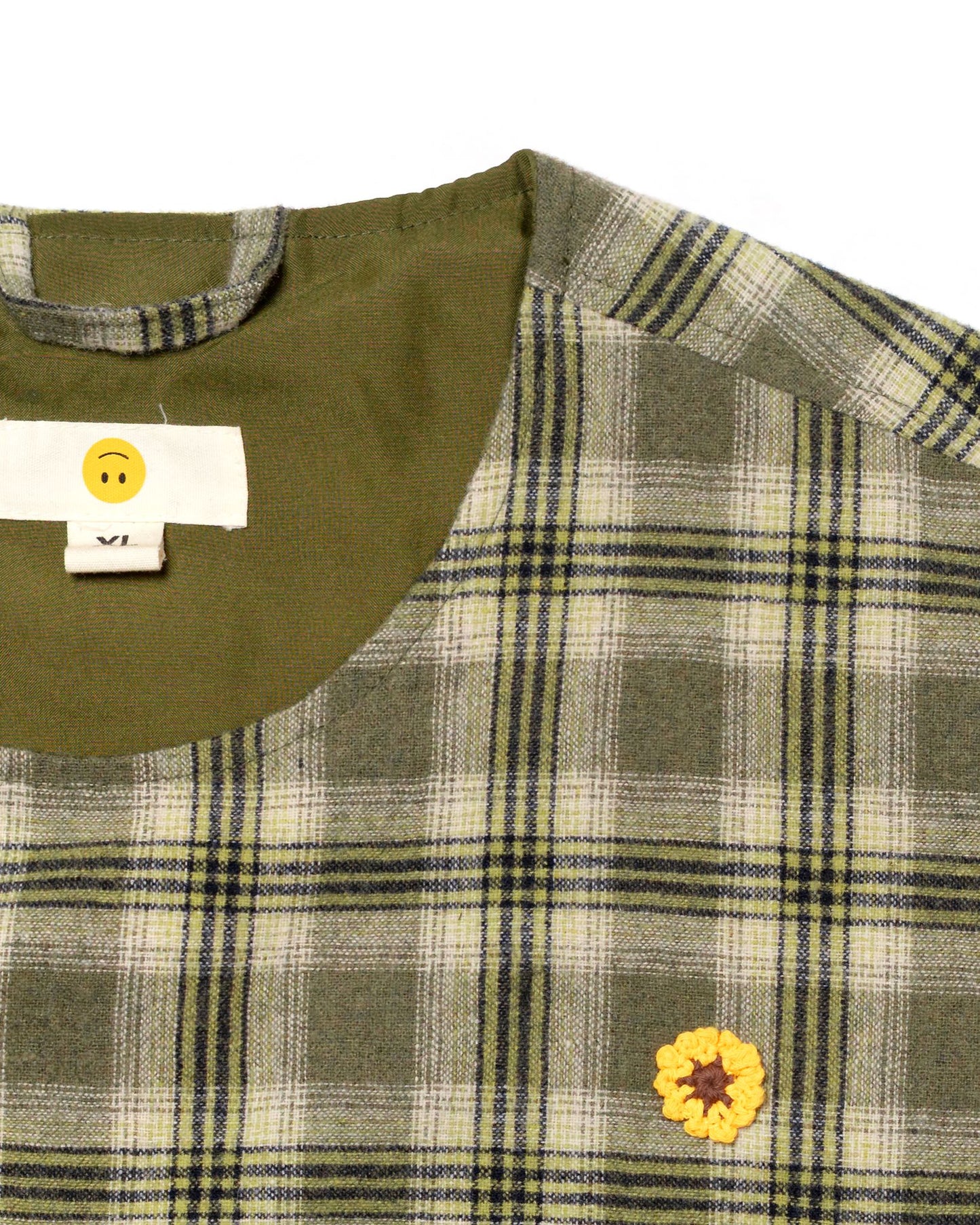 FOSHO VEST SEMI WOOL CHECKERED GREEN