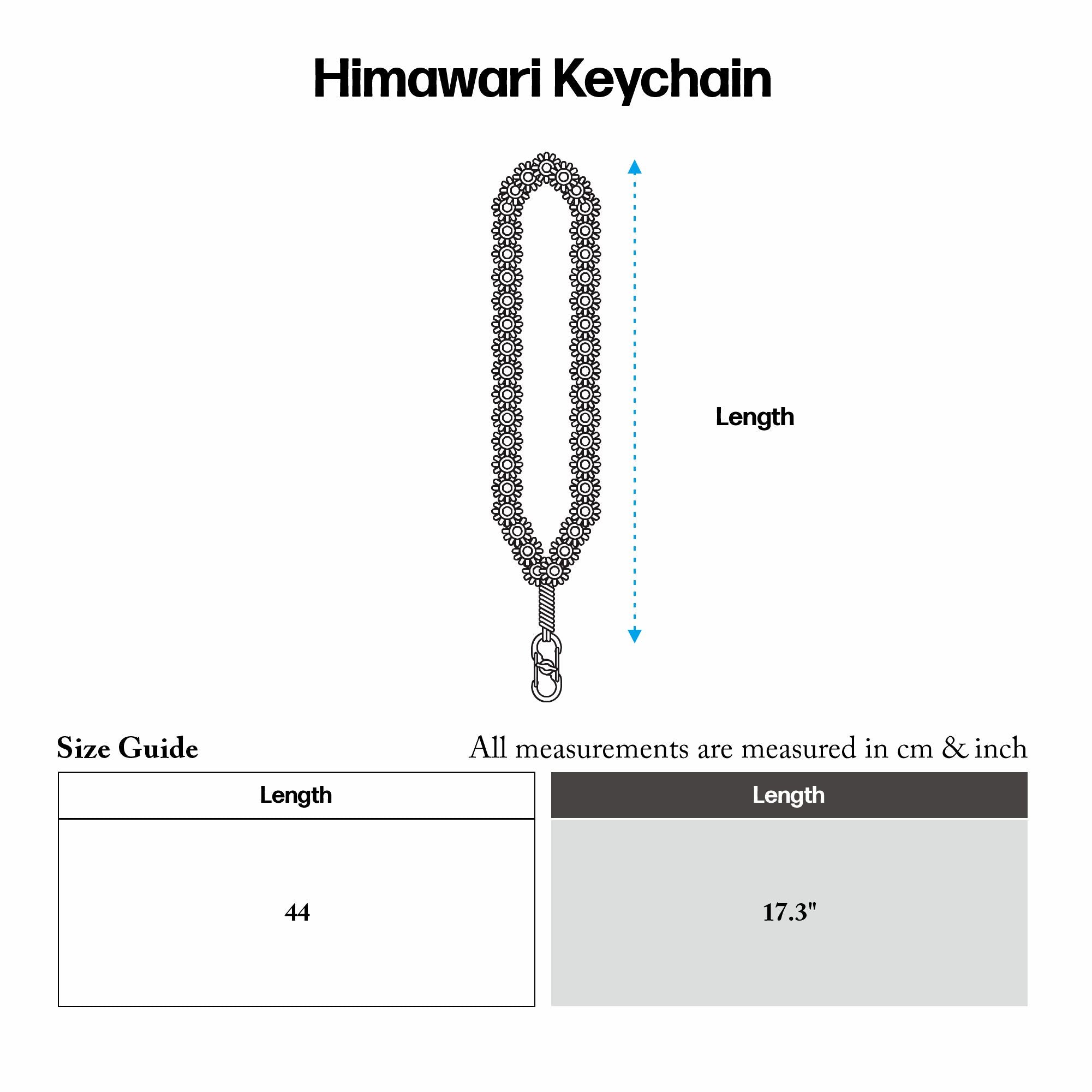 Keychain Size Guide HIMAWARI KEYCHAIN WHITE – OAT