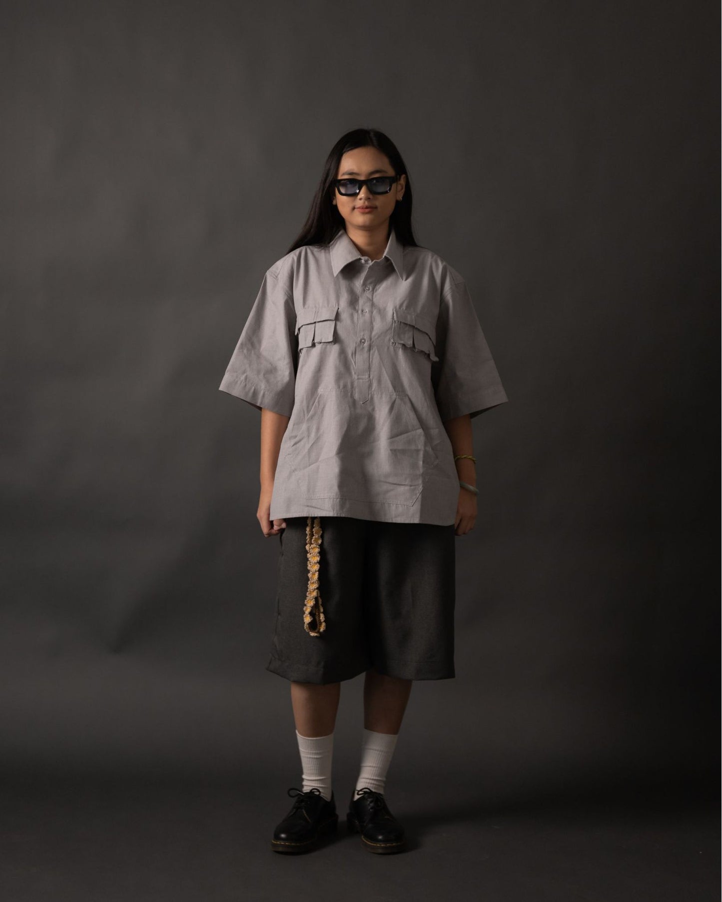 KANGAROO SHIRT STRIPES GRAY TNOI