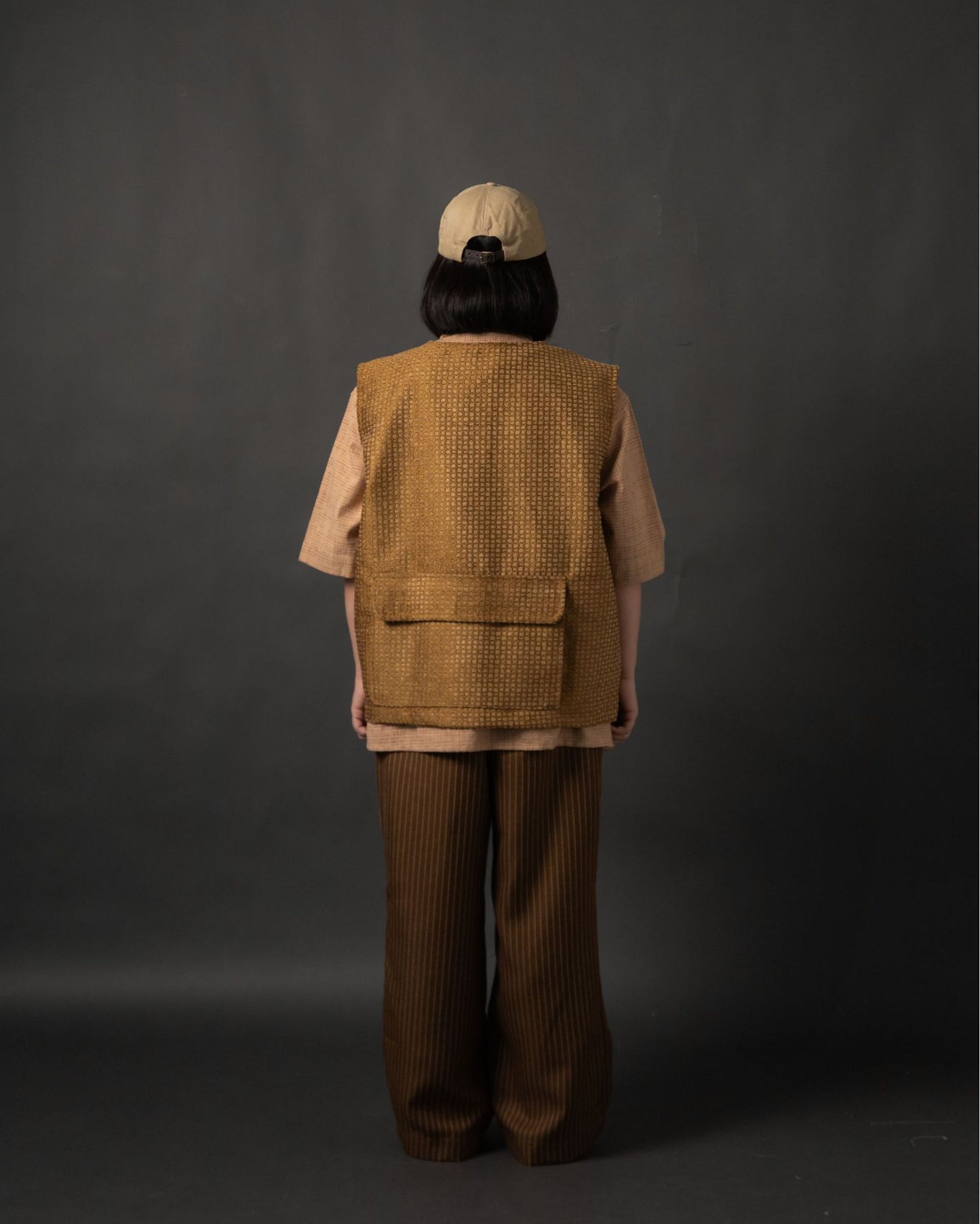 KISA PANTS SEMI WOOL STRIPES BROWN TNOI