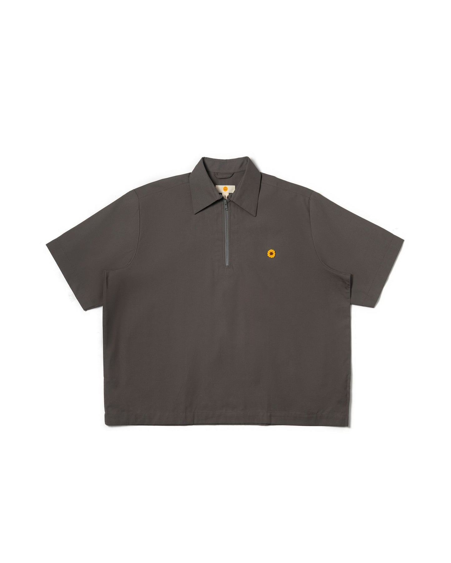 LEJA QUARTER ZIP SHIRT CANVAS DARK GRAY
