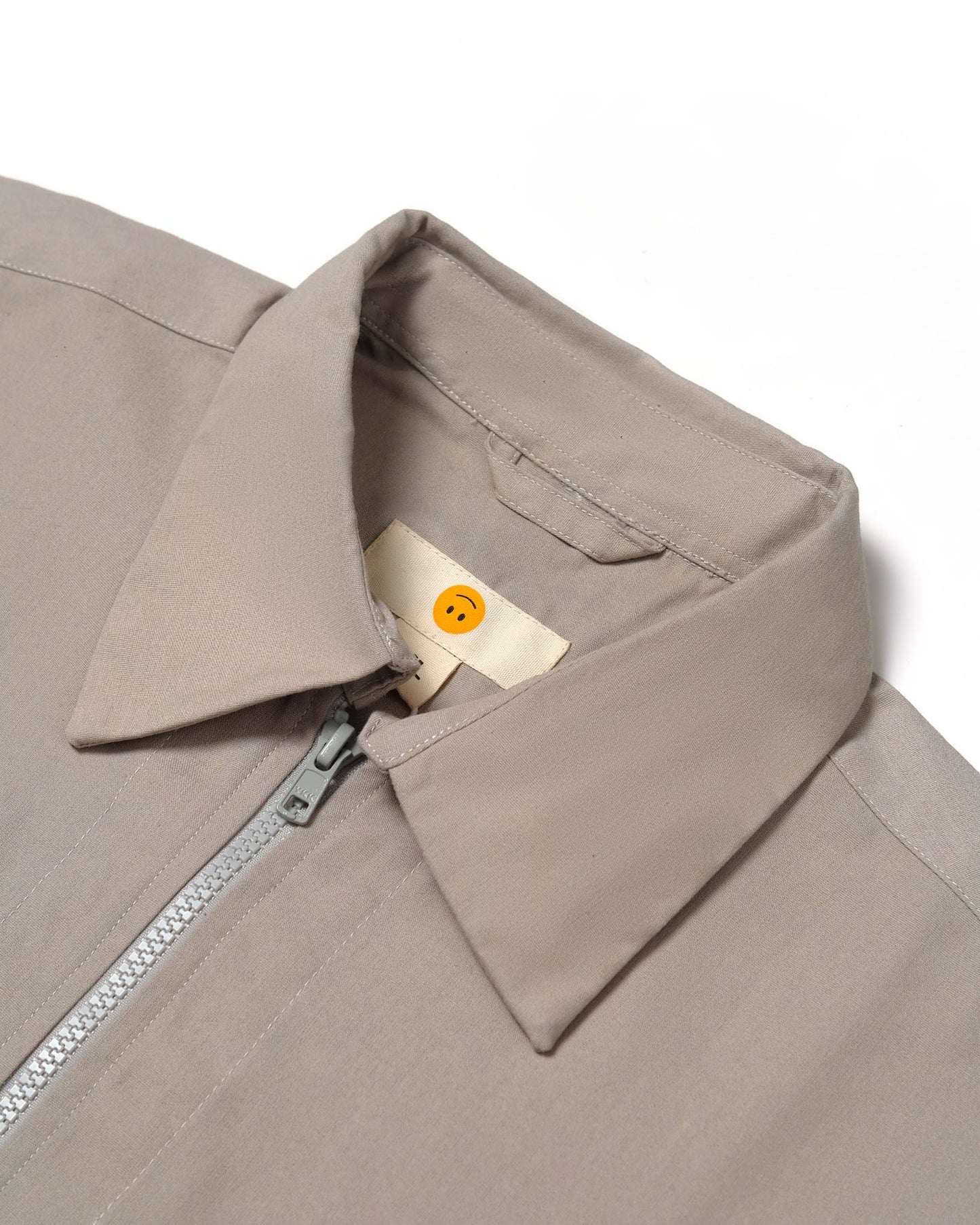 LEJA QUARTER ZIP SHIRT CANVAS LIGHT GRAY
