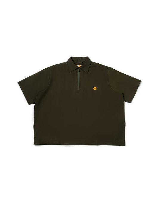 LEJA QUARTER ZIP SHIRT CANVAS OLIVE