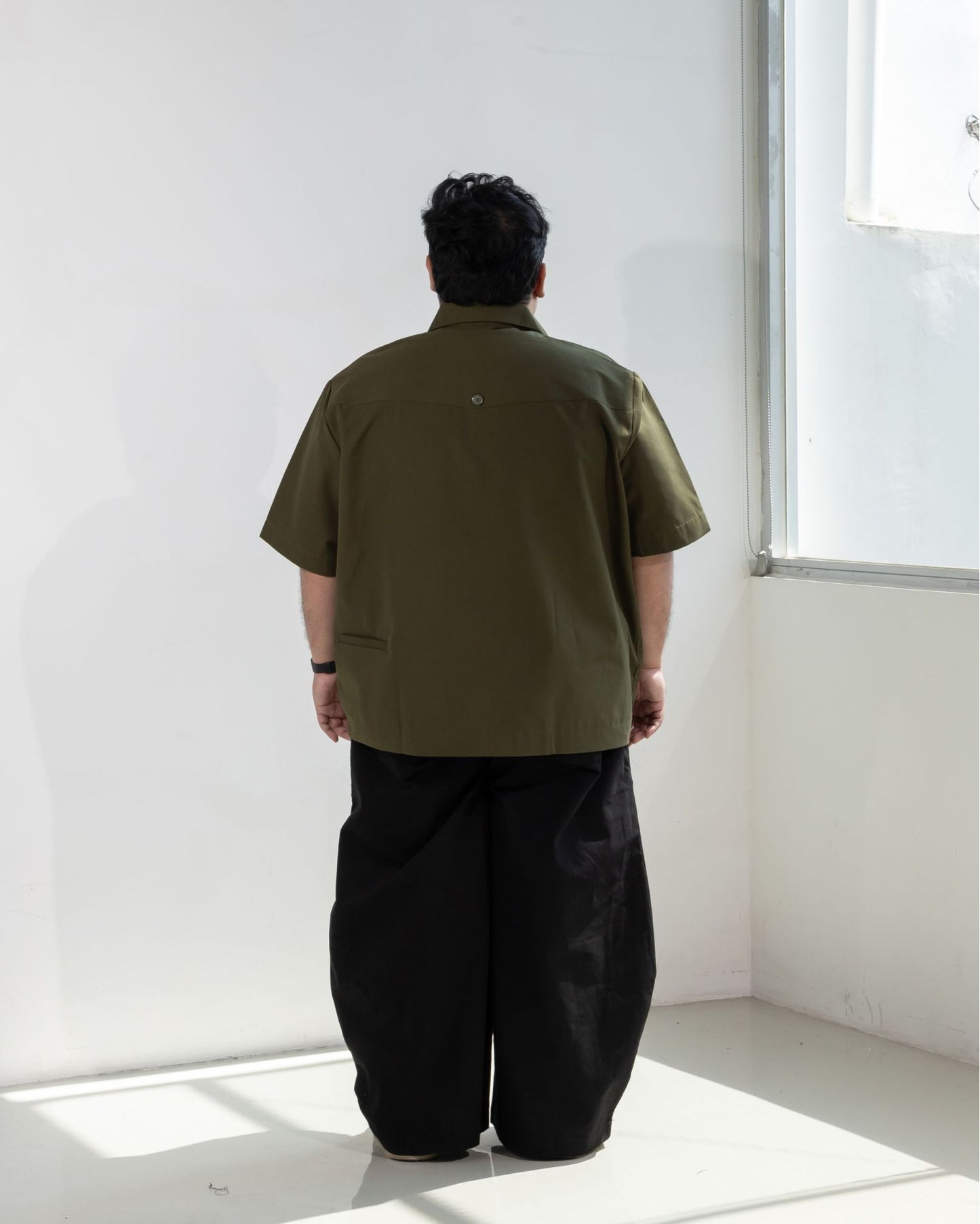 LEJA QUARTER ZIP SHIRT CANVAS OLIVE