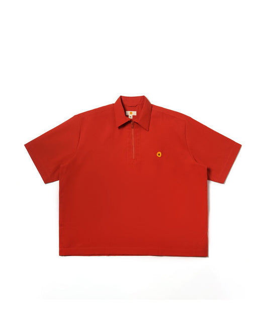 LEJA QUARTER ZIP SHIRT CANVAS SIENNA