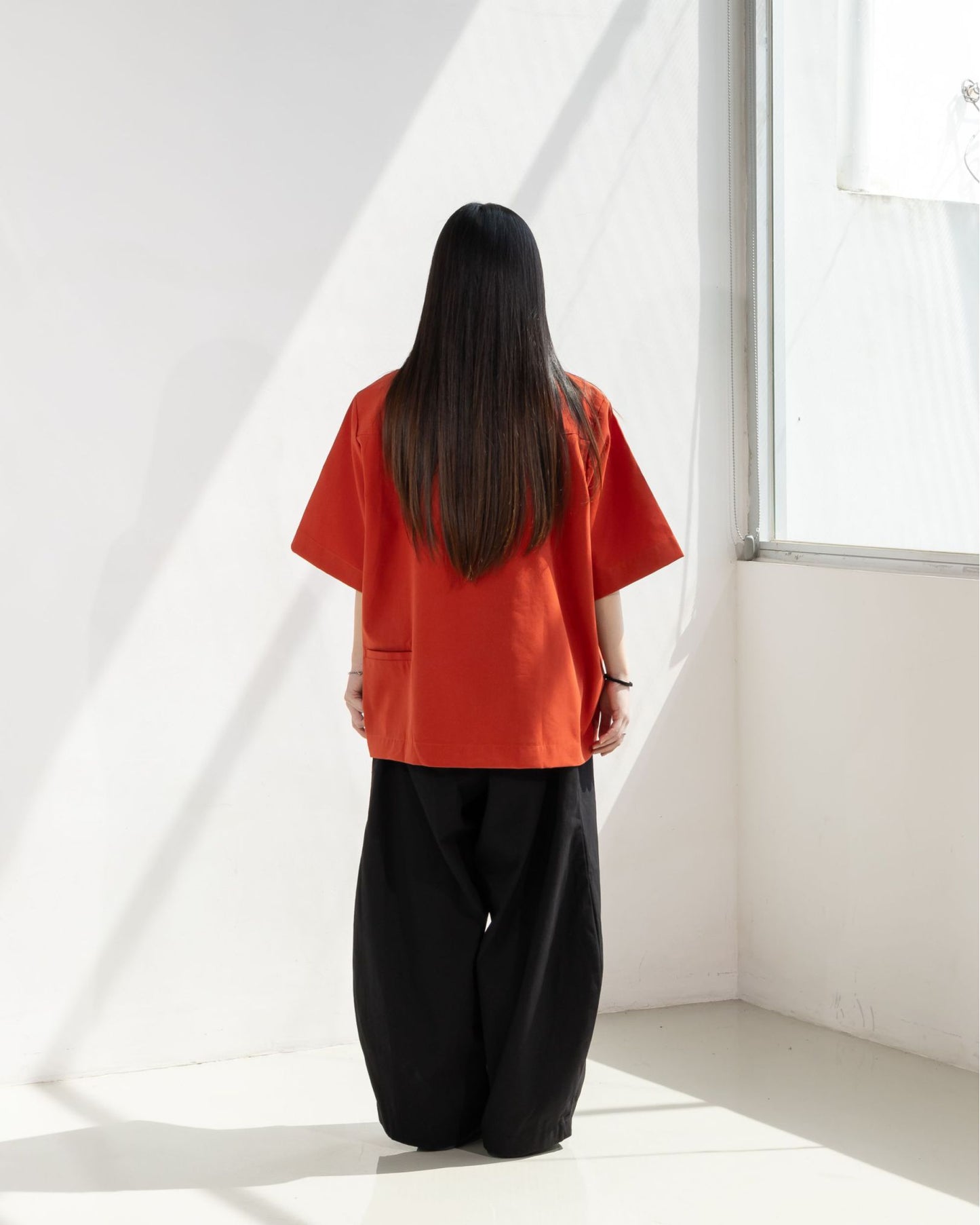 LEJA QUARTER ZIP SHIRT CANVAS SIENNA