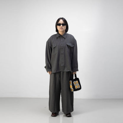 LEDO L/S SHIRT SEMI WOOL GRAY